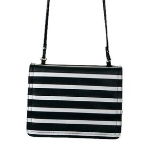 NWOT Striped Crossbody Bag Black & White Minimalist Purse